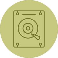 Hard Disk Line Circle Multicolor Icon vector