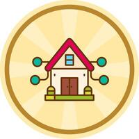 House Comic circle Icon vector