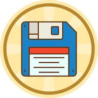 Floppy disk Comic circle Icon vector