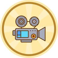 Video camera Comic circle Icon vector