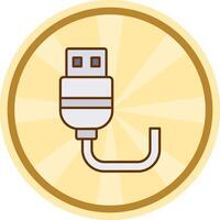 USB cómic circulo icono vector