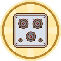 Stove Comic circle Icon vector