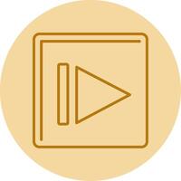 Play Line Circle Multicolor Icon vector