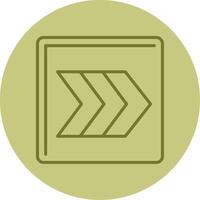 Right Chevron Line Circle Multicolor Icon vector