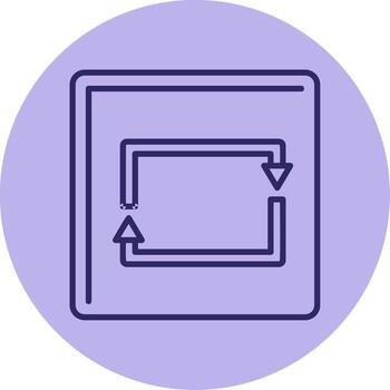 Rectangular Arrow Line Circle Multicolor Icon vector