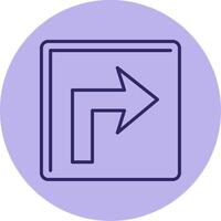 Turn Right Line Circle Multicolor Icon vector