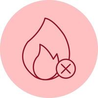 No Fire Line Circle Multicolor Icon vector