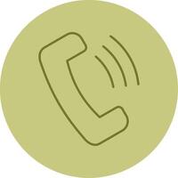 Phone Call Line Circle Multicolor Icon vector