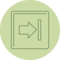 Right Arrow Line Circle Multicolor Icon vector
