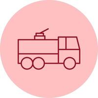 Fire Truck Line Circle Multicolor Icon vector