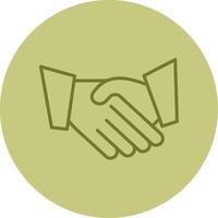 Hand Shaking Line Circle Multicolor Icon vector