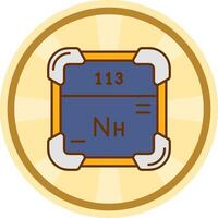 nihonium cómic circulo icono vector