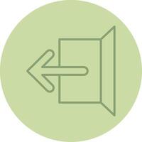 Logout Line Circle Multicolor Icon vector