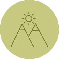 Mountains Line Circle Multicolor Icon vector