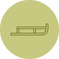 Sled Line Circle Multicolor Icon vector
