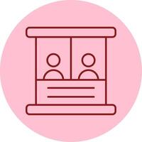 Ticket Box Line Circle Multicolor Icon vector