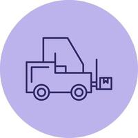 Forklift Line Circle Multicolor Icon vector