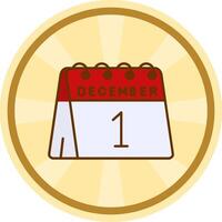 1st of December Comic circle Icon vector