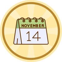 14th of November Comic circle Icon vector