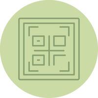 Qr Code Line Circle Multicolor Icon vector