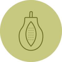 Papaya Line Circle Multicolor Icon vector