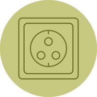 Wall Socket Line Circle Multicolor Icon vector