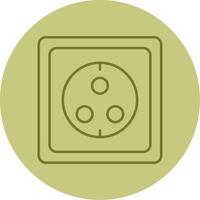 Wall Socket Line Circle Multicolor Icon vector