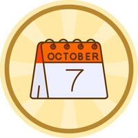 7th of October Comic circle Icon vector