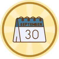 30th of September Comic circle Icon vector