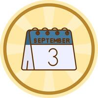 3rd of September Comic circle Icon vector