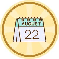 22nd of August Comic circle Icon vector