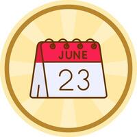 23rd of June Comic circle Icon vector