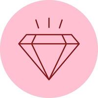 diamante línea circulo multicolor icono vector