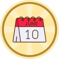 10th of June Comic circle Icon vector