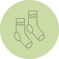 Pair of Socks Line Circle Multicolor Icon vector