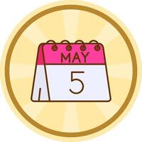 5th of May Comic circle Icon vector