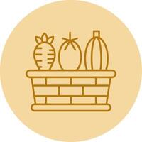 Vegetable Basket Line Circle Multicolor Icon vector