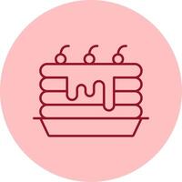 Pancakes Line Circle Multicolor Icon vector