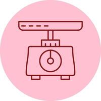 Weighing Scale Line Circle Multicolor Icon vector