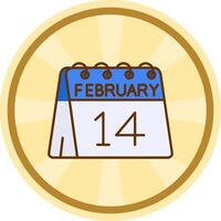 14th of February Comic circle Icon vector