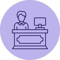 Reception Line Circle Multicolor Icon vector