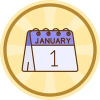 1st of January Comic circle Icon vector
