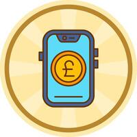 Pound Comic circle Icon vector