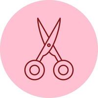 Scissors Line Circle Multicolor Icon vector