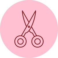 Scissors Line Circle Multicolor Icon vector