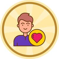 Heart Comic circle Icon vector