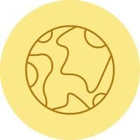 Earth Line Circle Multicolor Icon vector