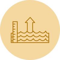 Sea Level Rise Line Circle Multicolor Icon vector