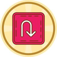 U turn Comic circle Icon vector