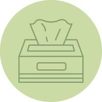 Tissue Box Line Circle Multicolor Icon vector